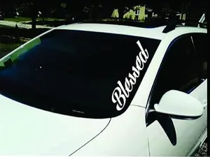 Blessed Windshield Banner Vinyl Decal Sticker God Holy Savior Blessing Love Jesus Faith Family Friends