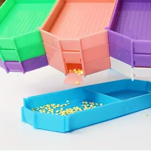 Random Color Large Capacity Big Drill Plate, 1 Count Plastic Tray, DIY Diamond Art Painting Accessories for Home & School