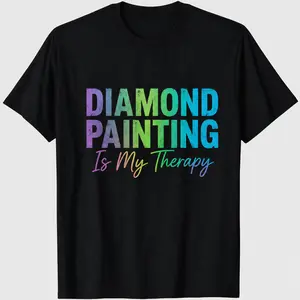 100% Cotton Diamond Painting Art Therapy T-Shirt for Women and Men Crew Neck Summer Vacation