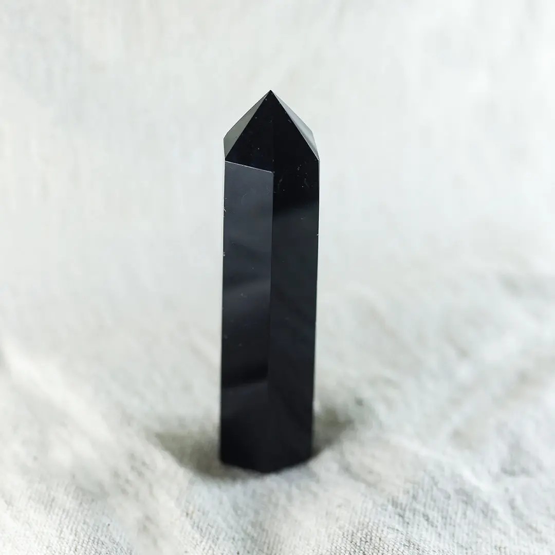 Black Obsidian Tower - Healing Crystal Point