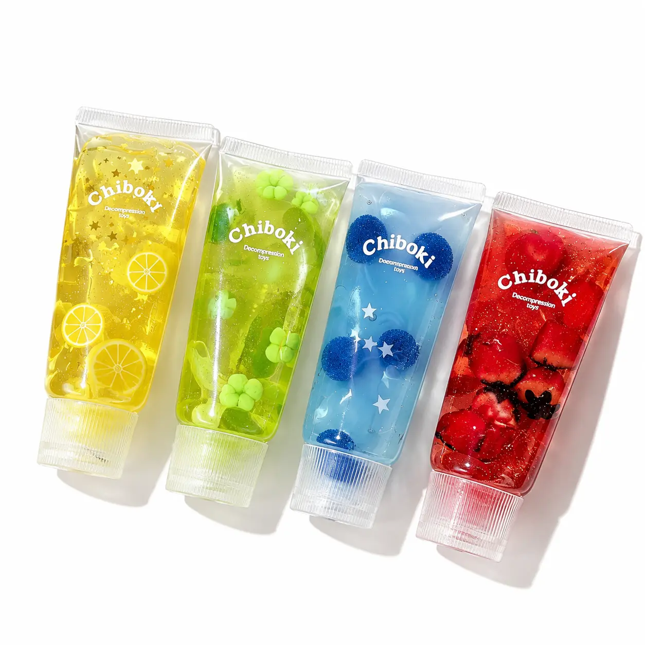 Chiboki Toothpaste Squishy  4-styles – Toothpaste Tube Clear Gel Squeeze Fidget Sensory Toys No Mess ASMR