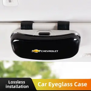 Car Glasses Box Car Sunglasses Holder Sun Visor Storage box For Chevrolet Corvette Montana TrailBlazer Silverado Traverse Camaro Suburban Equinox Bolt Cruze Malibu Colorado Trax SS Spark Captiva Onix Spin Impala Cobalt