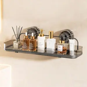 Suction Cup Shower , Wall Mounted No Drilling Bathroom Shower Organizers Storage Rack, Removable Shelves for Inside the Shower, Black