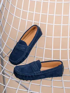 Children Boys Flat Shoes, Student Shoes, Kid, Pure Color Plush Upper, One-Step Slip-On, Fashionable Cute Versatile, Anti-Slip Wear-Resistant Sole, Soft Comfortable Lining, Slip On Flats, Casual Shoes, Soft Footwear