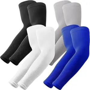 4 Pairs UV Sun Protection Arm Sleeves Sports Compression Sleeve for Men & Women, Basketball Arm Sleeves, Sun protection Unisex sleeves Sweat-wicking 11