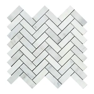 Calacatta Prestige (Asian Statuary) Herringbone 1x3 Polished/Honed Tile Sample