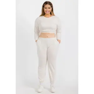 Plus Size French Terry Pullover & Joggers Set