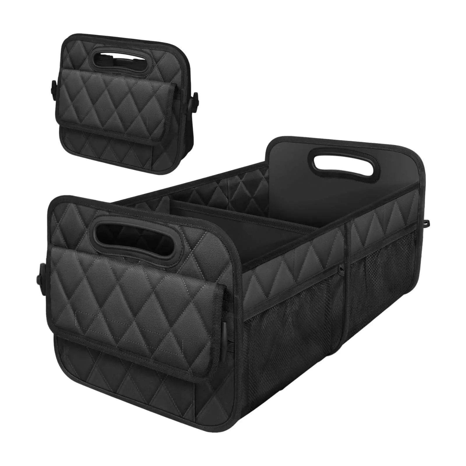 Car Trunk Organizer for SUV & Car – 50L Foldable Storage Organizer with Reinforced Handles, Waterproof Polyester Cargo Storage Bin for Groceries, Tools & Travel Essentials