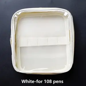 Canvas Transparent Gel Pen Storage Bag, Large Capacity Portable Stationery Bag, Stationery Organizer for School & Notebook Tools, Office Supplies
