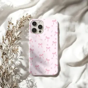 Coquette Pink Bow Phone Case, Suitable for IPhone17 11 12 13 14 15 16 Pro Max Air Plus, Tough Protective Cover, Cute Gift For Her, MagSafe Compatible