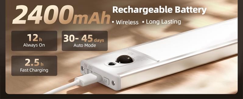 EZVALO Under Cabinet Lighting Wireless with Remote, LED Closet Lights Motion Sensor Dimmable, Magnetic & Rechargeable via USB, Energy-Saving Light for Kitchen, Wardrobe, Cupboard, Hallway & Stairs Home Decor, White Light, 5Pack Halloween Christmas Outdoor