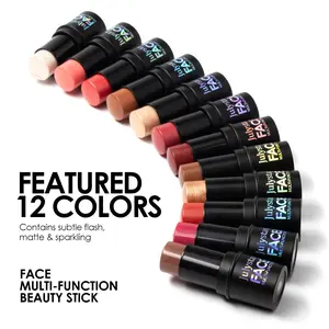 Julystar Multi-Functional Makeup Stick, Highlighter, Contour, Blush, Eyeshadow, Natural Blend, Moisturizing, Portable, Multiple Colors Available