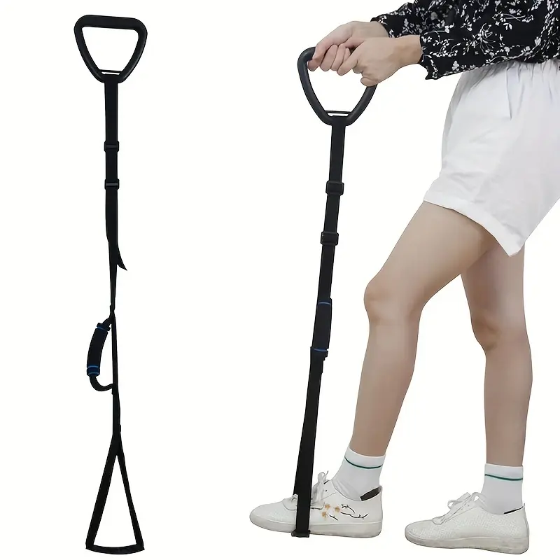 Adjustable Leg Lifting Belt for Knee Replacement Rehab, 37.40in-53.14in, for Bed Transfer, Car, Wheelchair, Elderly, Hand Wash Only, Polyester Material, Foot Support Accessory