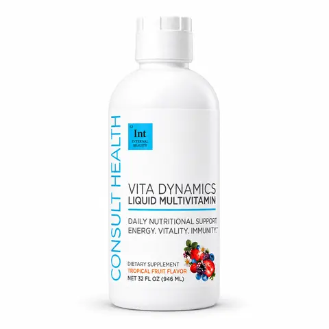 Vita Dynamics Liquid MultiVitamin - Tropical Fruit Flavor, Antioxidants & Magnesium, Daily Nutritional Support for Energy & Immunity, 946 mL Dietary Supplement Liquid Multivitamins And Minerals