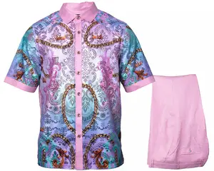 Prestige Linen Shirt/Pants Set # LUX660 Pink