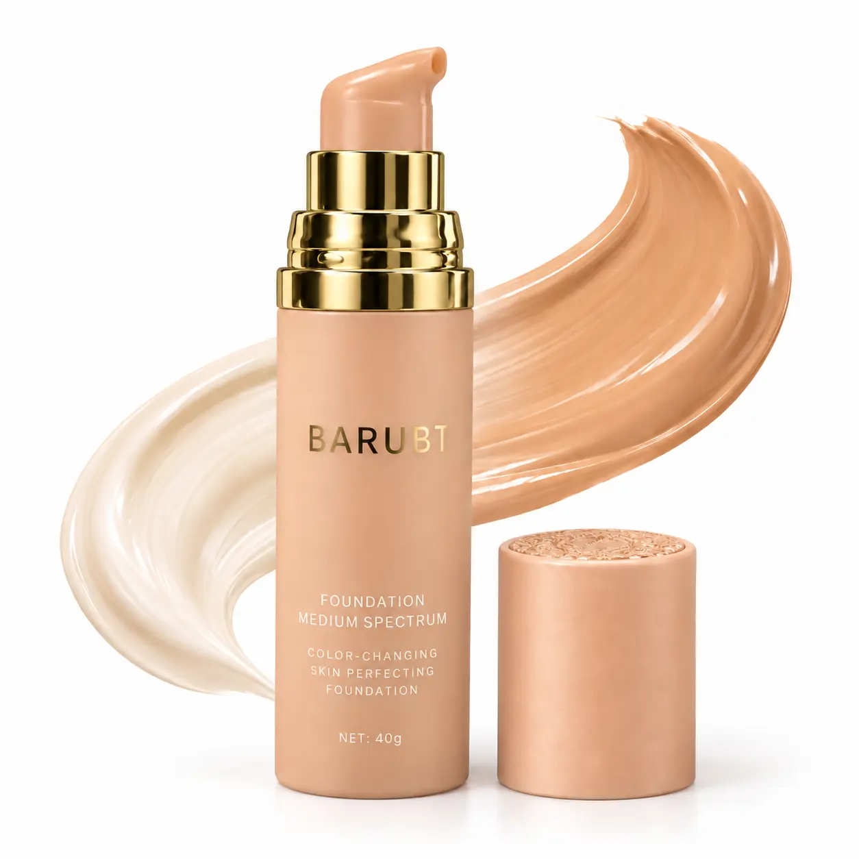 Color-Changing Cream Foundation, 40g Medium Shade, Easy-to-Blend Creamy Texture, Flawless Base, Even Skin Tone, Natural-Looking Finish for Daily Wear
