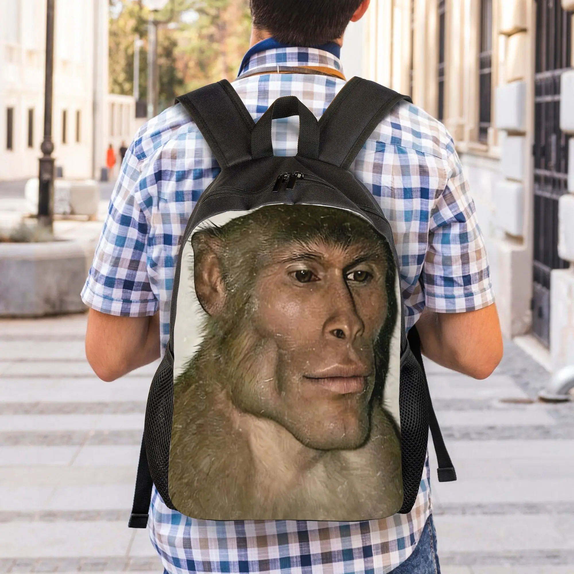1pc Large Capacity Backpack Suitable for & - Lightweight Nylon Bookbag with Adjustable Straps, Zipper Closure, Meme Print & Floral Design for School, Travel, Daily Use - Stylish for and, 2D Flat, for Teenager