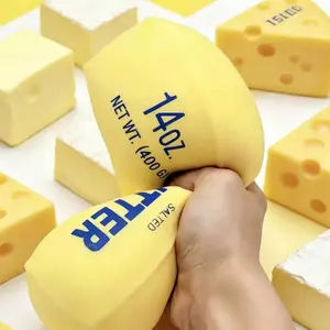 24 Inch Giant Butter Stick Slow Rebound Squishy Fidget Toy, Soft Elastic Squeeze Decompression Toy, Fun Food‑Shaped Leisure Hobby Play Toy for Stress Relief, Large Sensory Toy for Kids Adults Daily Relax Entertainment