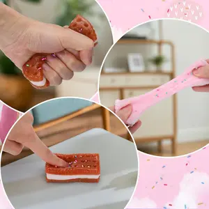Silicone Stress Relief Squishy,2 PCS Cookie Sticky Taba Squishy Fidget Toys Adults,Ultra-Soft Squeeze Toys,Fun Silicone Enjoy Decompression Toy,Soft and Relaxing Squeezing Toy Vodolo