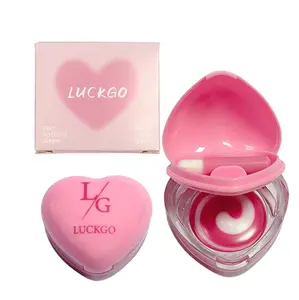LUCKGO Heart Radiance Dual-Tone Lip Mask — soft pink, moisturizing, hydrating, plumping, affordable beauty for girls, ideal for autumn and winter