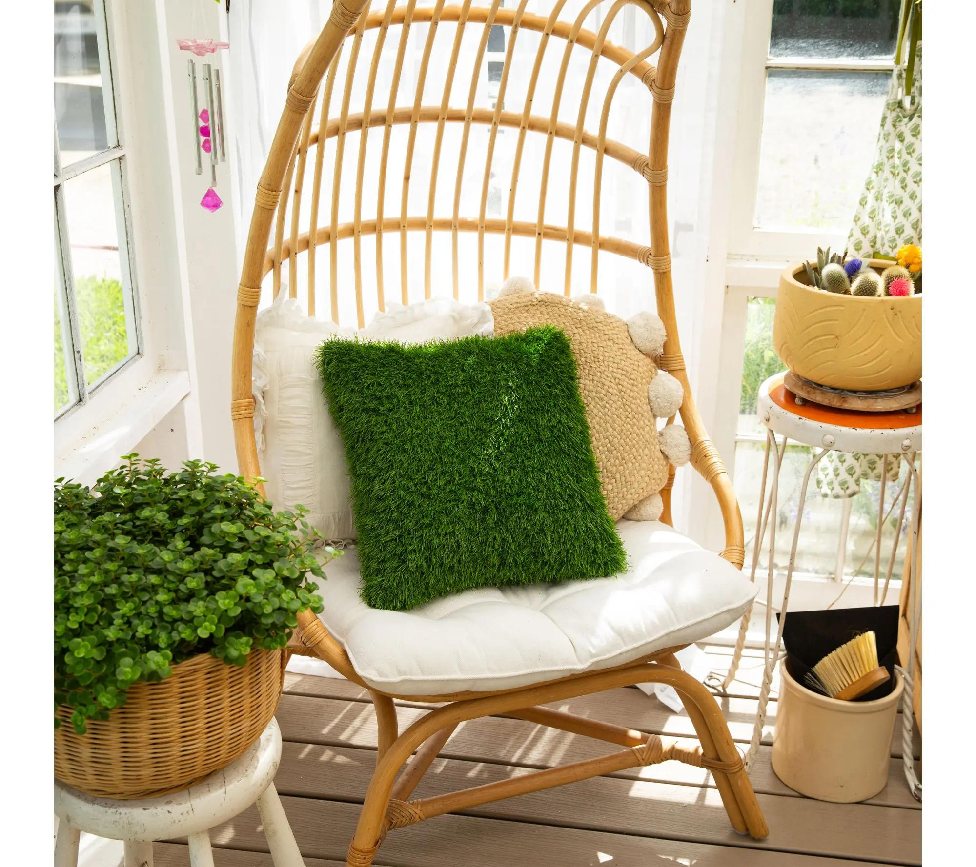 Nearly Natural 15-in UV Resistant Grass Pillow Cushion Nearly Natural 15-in UV Resistant Grass Pillow Cushion