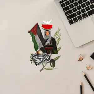 Palestine Pride Sticker, Flag Map Decal, Waterproof Phone And Car Vinyl Decor