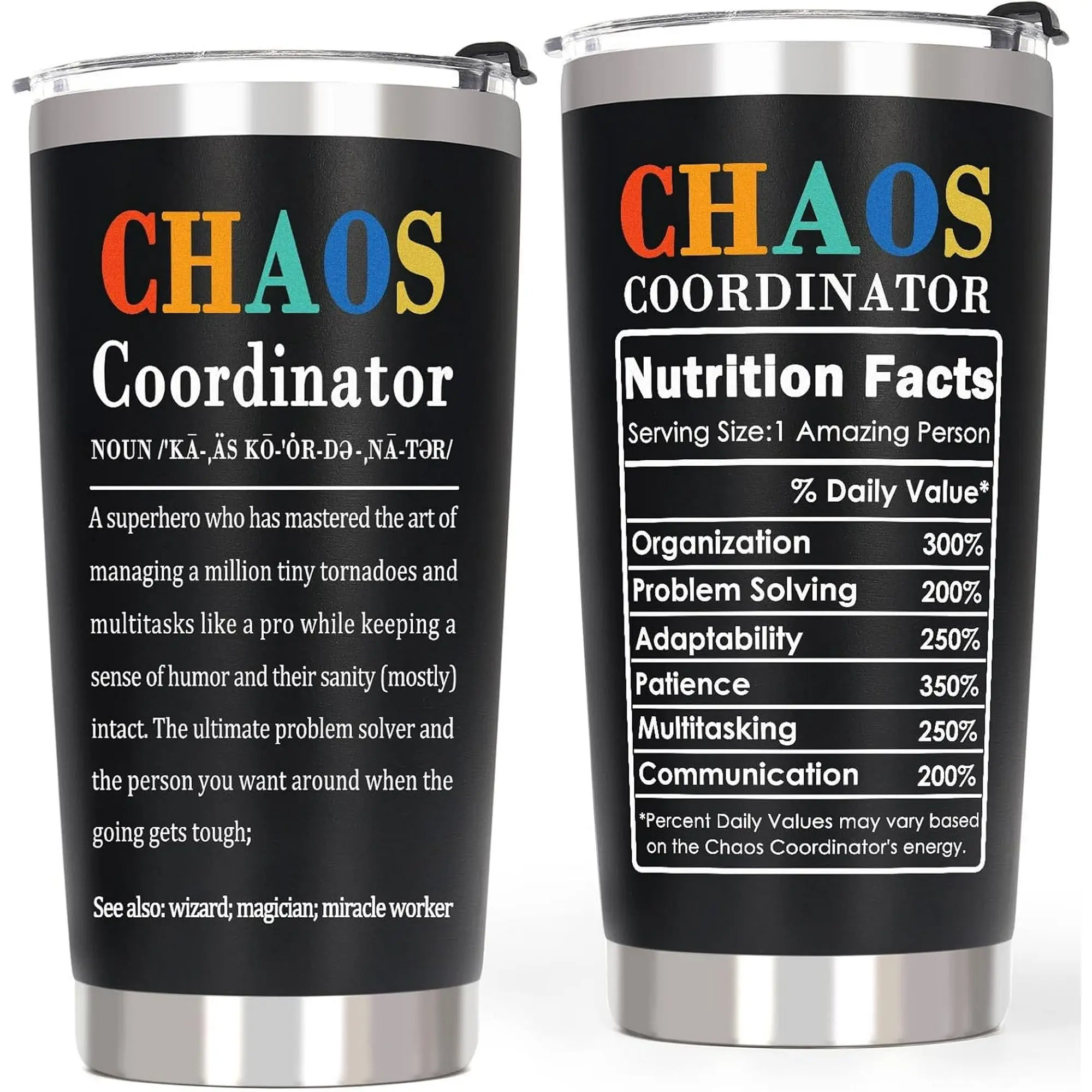 Boss Office Gifts for Men Chaos Coordinator Coworkers Tumbler - Funny Appreciation Thank You Birthday Gifts for Men