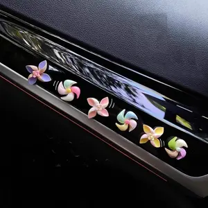 Cute Small Windmill Ornament for Car Decor, Self-adhesive Creative Design Sticker, Car Center Console Decoration, Universal Car Interior Decorative Accessory, Car Stickers, Girly Car Accessories