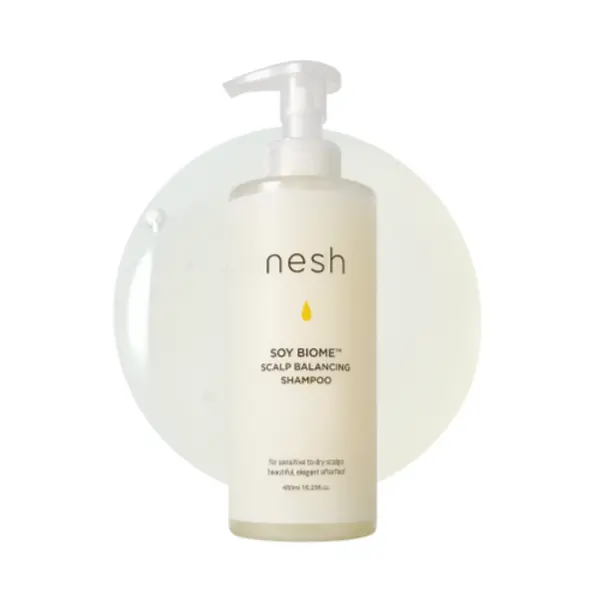 [nesh] Soy Biome Scalp Balancing Shampoo 480ml - Scalp Balancing Shampoo for dry and sensitive scalp types, Clinically shown to reduce hair loss