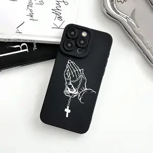 Cross Pattern Phone Case, Phone Protective Cover, Phone Accessory Compatible with iPhone 16 15 14 13 12 11 Pro Max