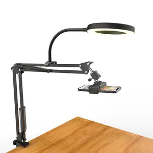 Overhead Tripod for Phone with   Desktop Cellphone Bracket for Video Shooting Table Mobile Mount for Filming Recording ring light