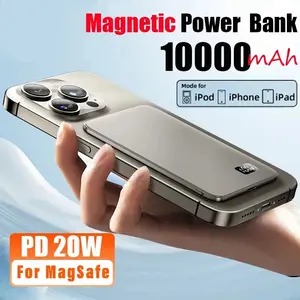 10000mAh Ultra Thin Power Bank for MagSafe,Magnetic Wireless Fast Charging MacSafe Portable Battery For iPhone Xiaomi Samsung，Watch, Earbuds