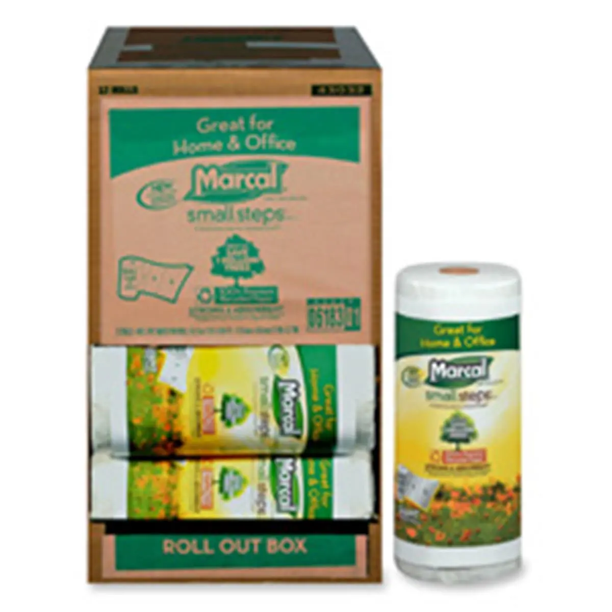 212 MAIN 2-Ply White Paper Towels, 12 Perforated Rolls (140 Sheets Each), Kitchen Use Kitchen Accessories, Space-Saver Compact Carton