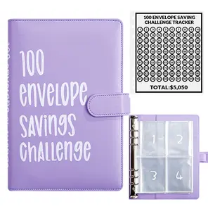 100 Envelope Money-Saving Challenge, 100 Envelope Challenge Binder, Simple and Fun Way to Save $5,050, Savings Challenge Budget Book Binder with Cash Envelopes, Suitable for Office, Home, School