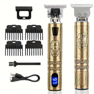 Electric Hair Trimmer Set, Including 1 Hair Trimmer, 4 Limit Combs, 1 Cover, 1 Charging Cable & 1 Cleaning Brush, Hair Clipper Trimmer Neon Clipper