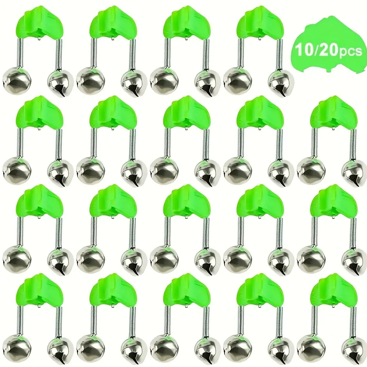 Fishing Bell, 10/20pcs Double Bell Design Fishing Bell, Fishing Rod Bell, Outdoor Fishing Accessories for Fishing Rod and Sea Fishing Rod, Fishing Equipment