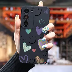 For all Samsung seriesFor all Samsung seriesA High-Quality Protective Phone Case with a Heart And Smile Design, Soft And Comfortable,  Featuring a Black Background, Shock-Absorbing And AntClassic Stylish Protective PhClassic Stylish Protective Phone Cover