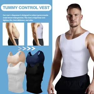 Men Compression Shirt, Tummy Control Undershirt Vest, Gynecomastia Compression Tank Top,Seamless Shapewear Body Shaper