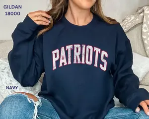 Patriots Game Day Sweatshirt, Distressed Patriots School Mascot Pullover, Team Crewneck, Patriots Fan Gift, Gameday Clothing, Team Spirit
