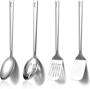 Stainless Steel Kitchen Utensils Set 4pcs Cooking Utensils Set Kitchen Tools Spatulas Set Cooking Spoons Home Essentials Kitchen Gadgets Accessories
