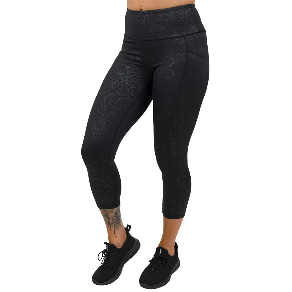 CVG Shadow Python Leggings - 4 Way Stretch Women's Active Athletic Fabric Sports Bottoms, Polyester Fit Activewear for Fitness Workouts, 4 Way Stretch Women's Sports Leggings, Active Women's Sports Leggings