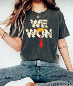 Donal Trump Won Shirt, Trump Won 2024 Election Inauguration Graphic Tee, Trump We Won Again 2024 Unisex Shirt