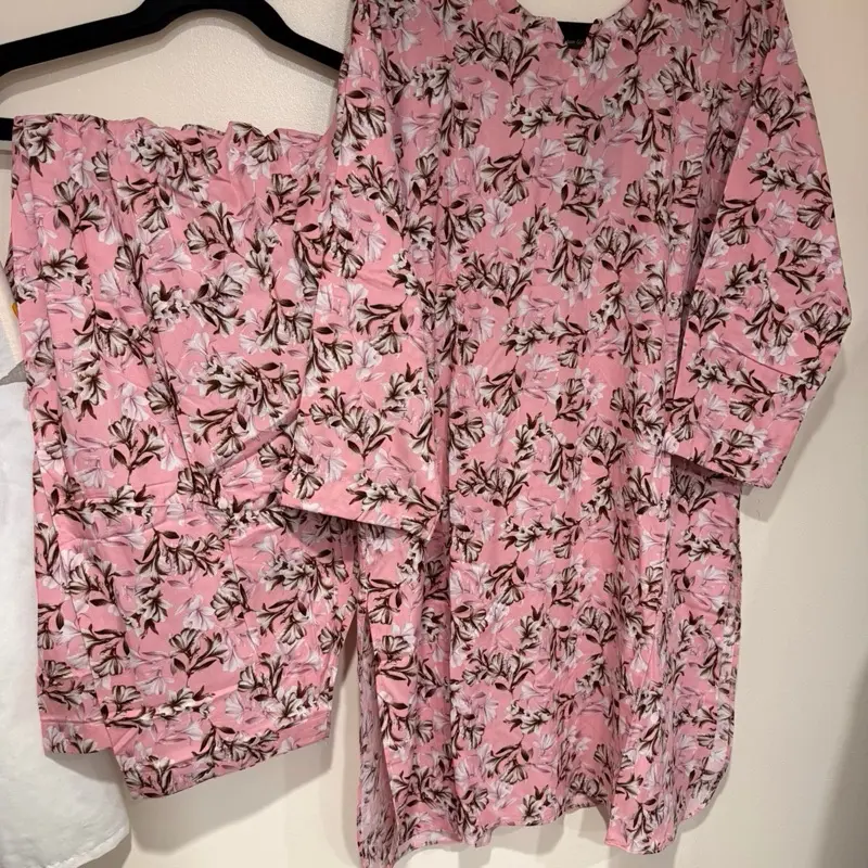 Linen Ready To Wear Medium 42 Size Two Piece Shirt and Shalwar soft Casual Set