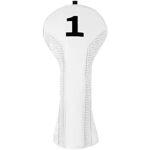 Craftsman Golf Minimalist White Headcovers, Classic Durable Covers for Driver, Woods, Hybrids and Putters