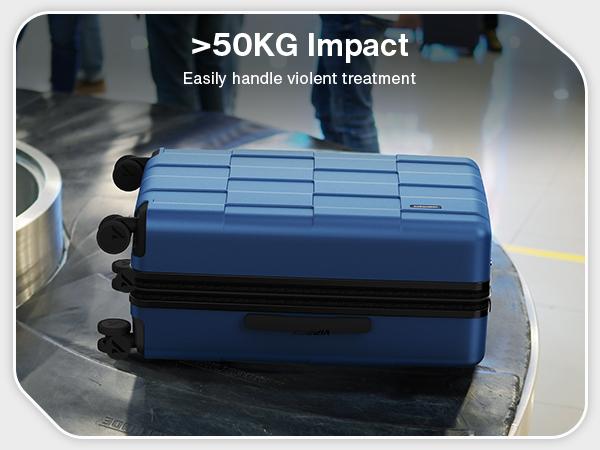 SHOWKOO 3-Piece Luggage Hardside Expandable Full PC Lightweight Carry On (20in/24in/28in) Suitcase Sets with Double Spinner Wheels TSA Lock, Sea Blue Gift for Travel,School,Business SHOWKOO 3-Piece Luggage Hardside Expandable Full PC Lightweight Carry On (20in/24in/28in) Suitcase Sets with Double Spinner Wheels TSA Lock, Sea Blue Gift for Travel,School,Business