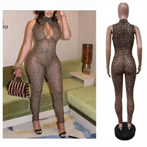 Leopard Mesh Jumpsuit