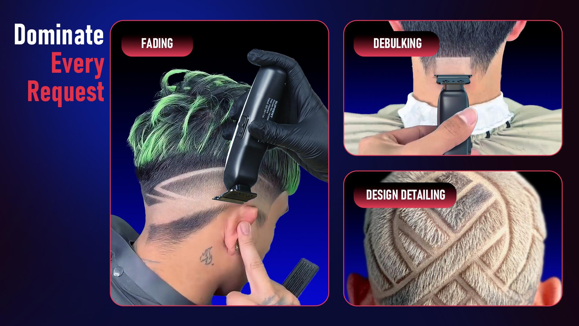 SUPRENT PRO Self Cut Clipper Combo - 7500 RPM Cordless Hair Cutting Kit & Zero Gap T-Blade-hair trimmer for men haircut Gifts for Men