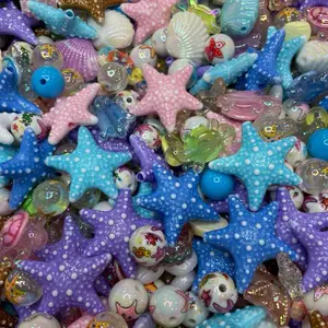 Luxury Starfish & Sea Creature Themed DIY Bead Mix for Pens Bracelets Jewelry & More - Perfect for Crafting with Unique Accessories