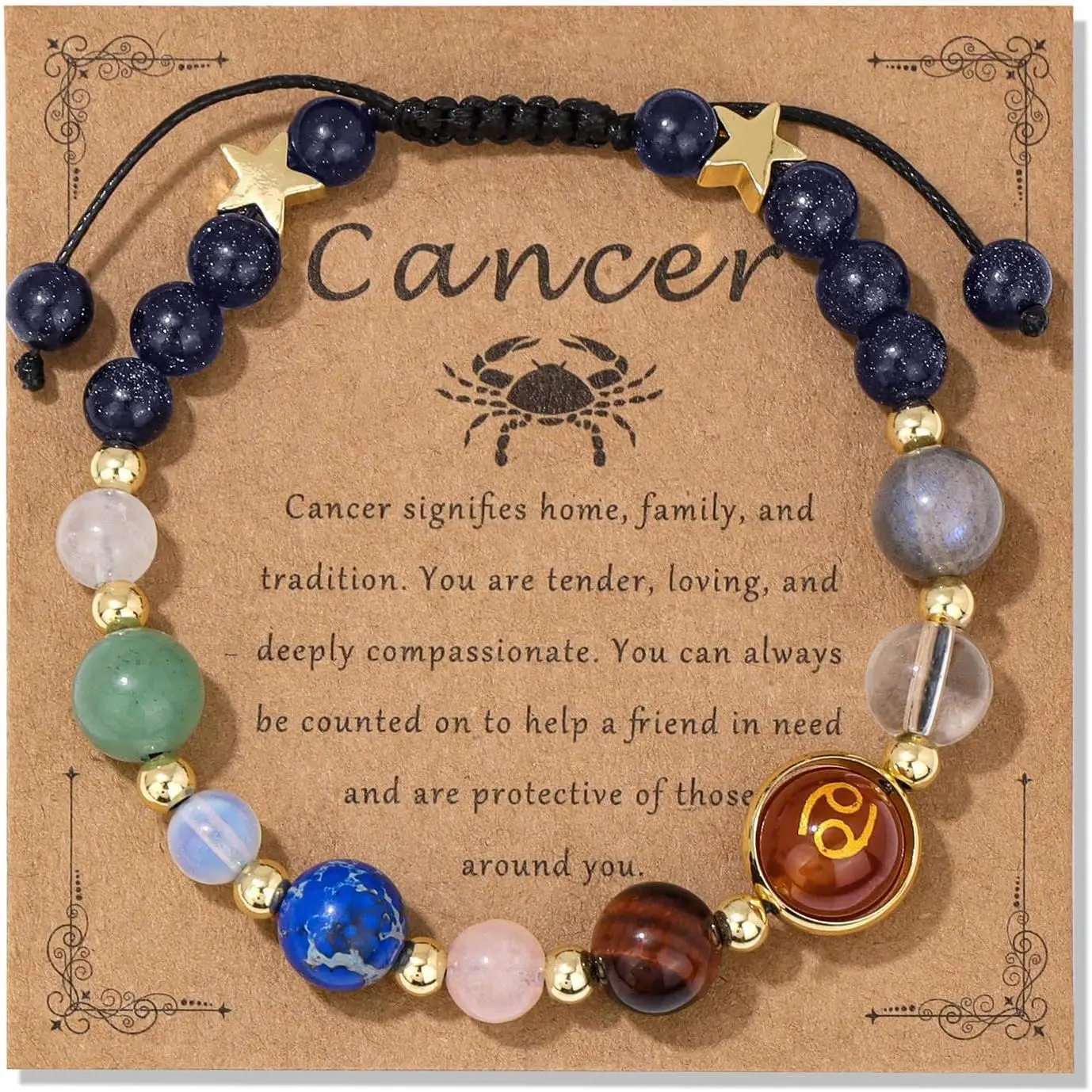 Zodiac Bracelets for Women Men,12 Constellations Stone Beads Bracelet Birthday Zodiac Gifts Horoscope Bracelet Gifts Trendy Bangles