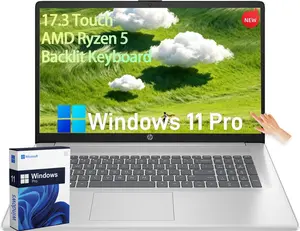 HP 17.3" HD+ Touchscreen Laptop Computer for Business, AMD Ryzen 5 7430U, 8GB/16GB/32GB RAM, 256GB/512GB/1TB/2TB SSD, Windows 11 Pro,